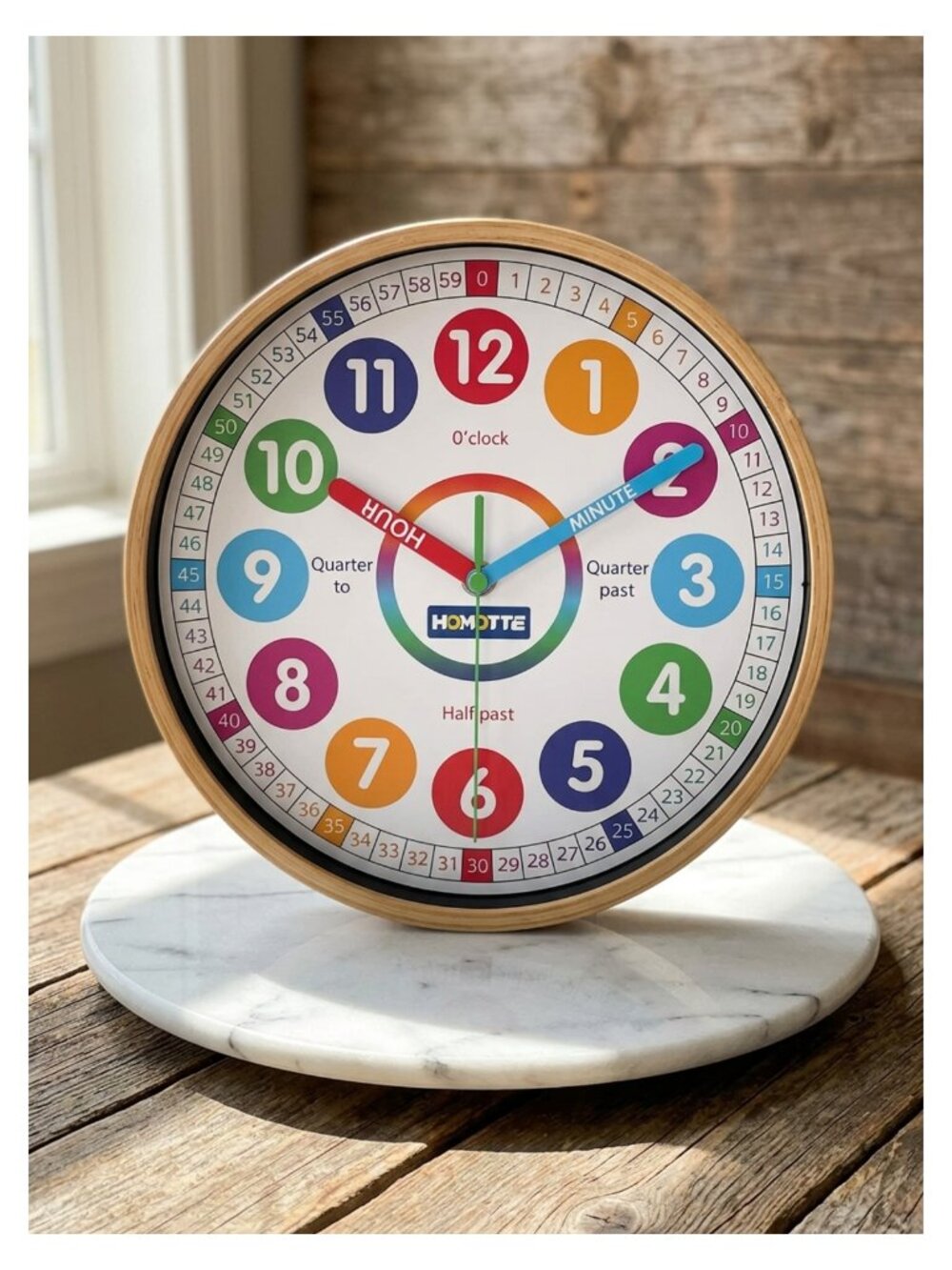 Kids Wall Clock 10 Inch Silent Non-Ticking Learning Clock